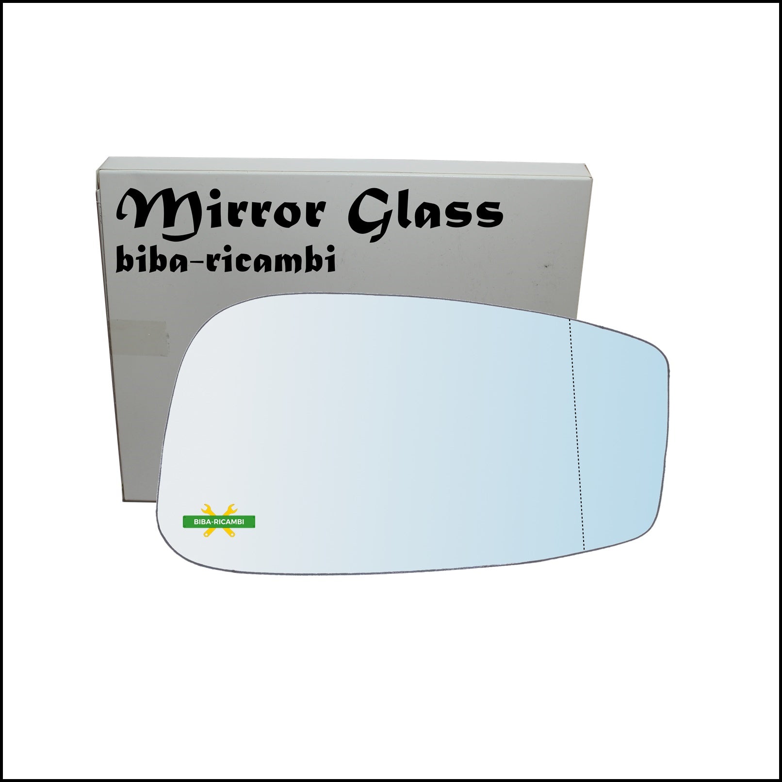 Vetro Specchio Retrovisore Cromato Asferico Lato Dx-Passeggero Per Fiat Idea (350) solo dal 2003-2008 BIBA-RICAMBI