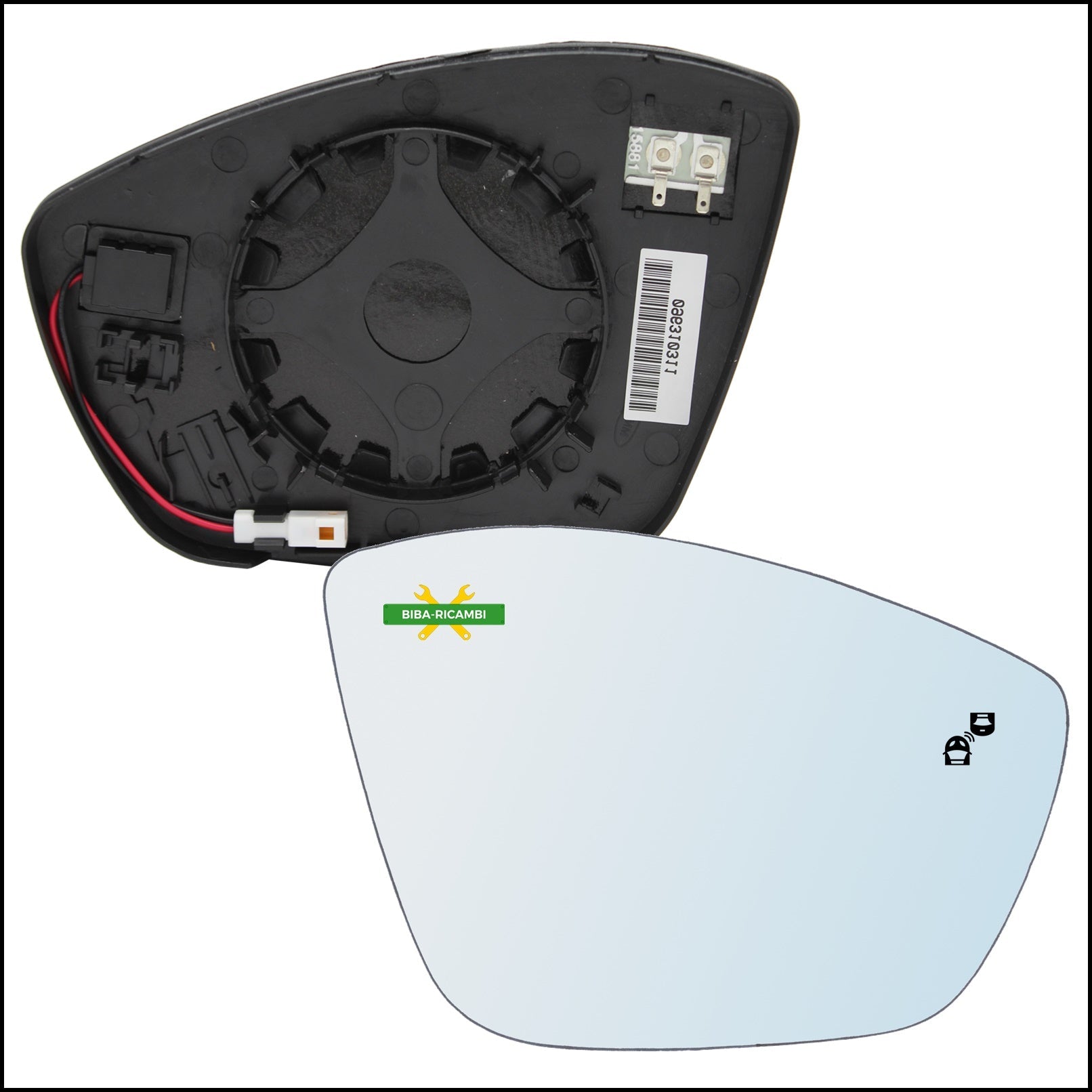 Piastra Retrovisore Termica Blind Spot Lato Dx-Passeggero Per DS3 CrossBack (UR) dal 2018&gt; BIBA-RICAMBI