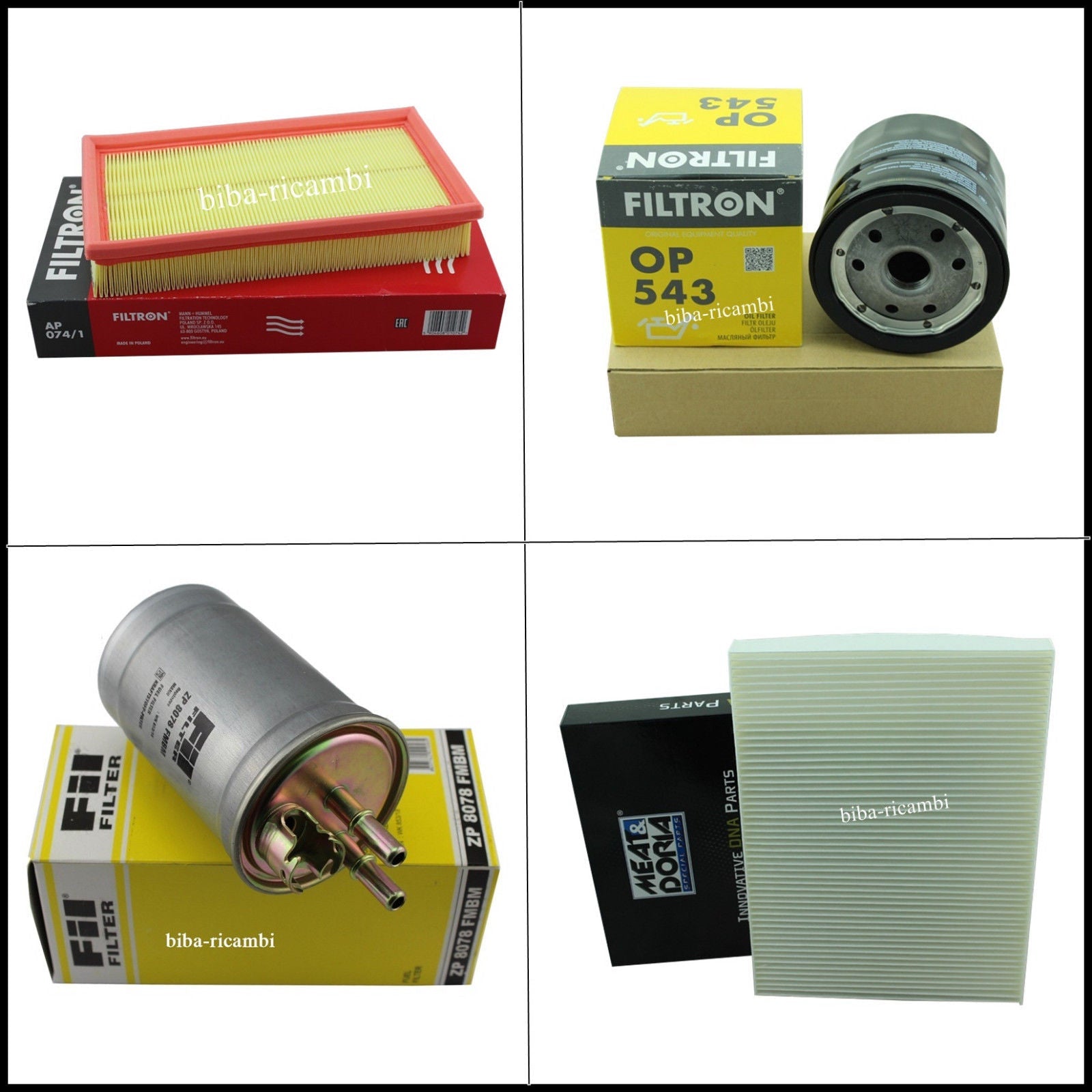 Kit Tagliando Filtri Per Ford Focus I 1.800 TDDi 66kw/90cv dal 1998&gt; BIBA-RICAMBI