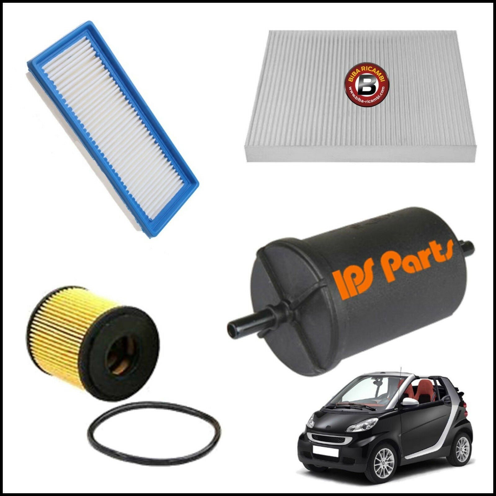 Kit Tagliando Filtri Per Smart ForTwo Cabrio (451) 0.800 CDI 33kw/45cv dal 2007&gt; BIBA-RICAMBI