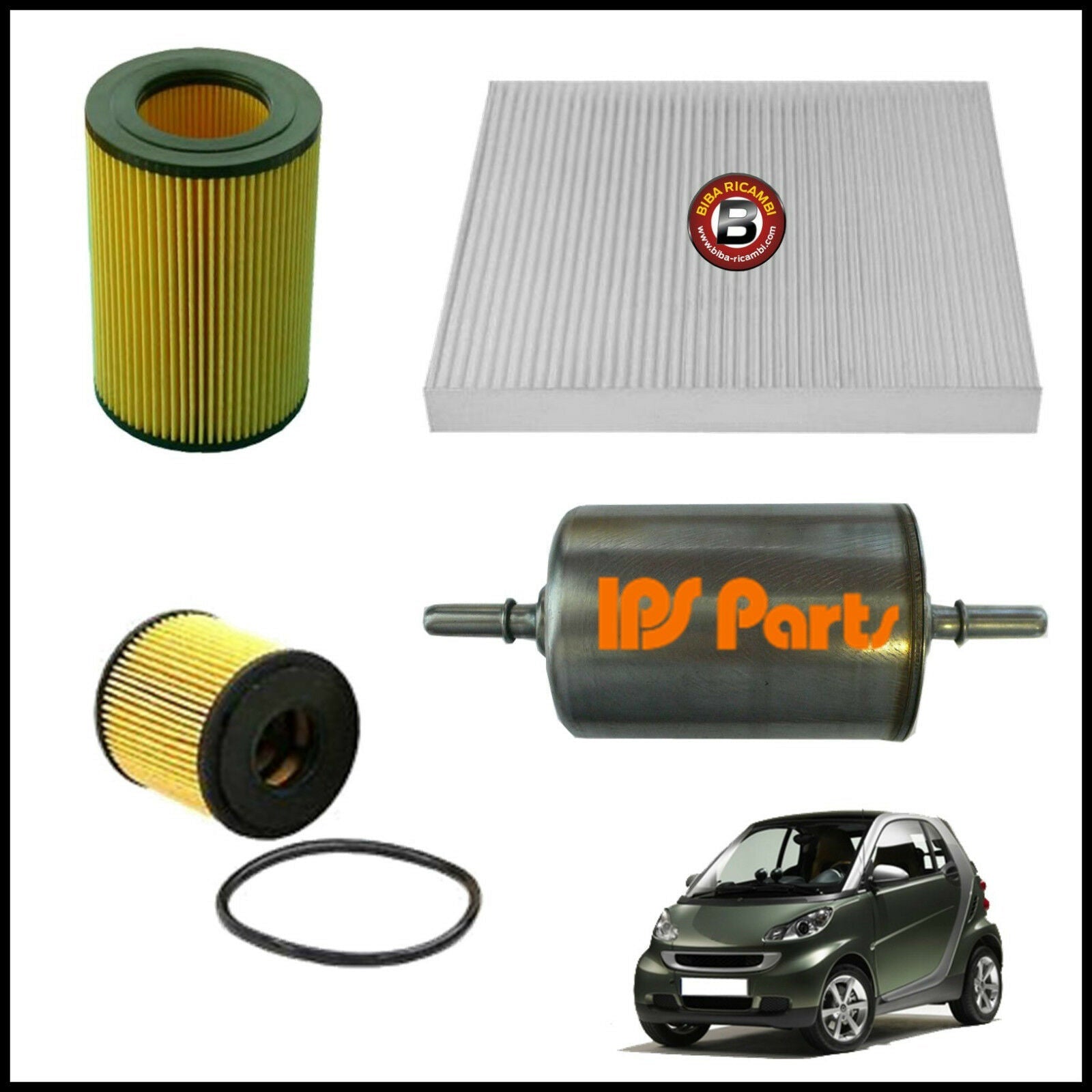 Kit Tagliando Filtri Per Smart ForTwo (450) 0.700 45kw/61cv dal 2004&gt; BIBA-RICAMBI