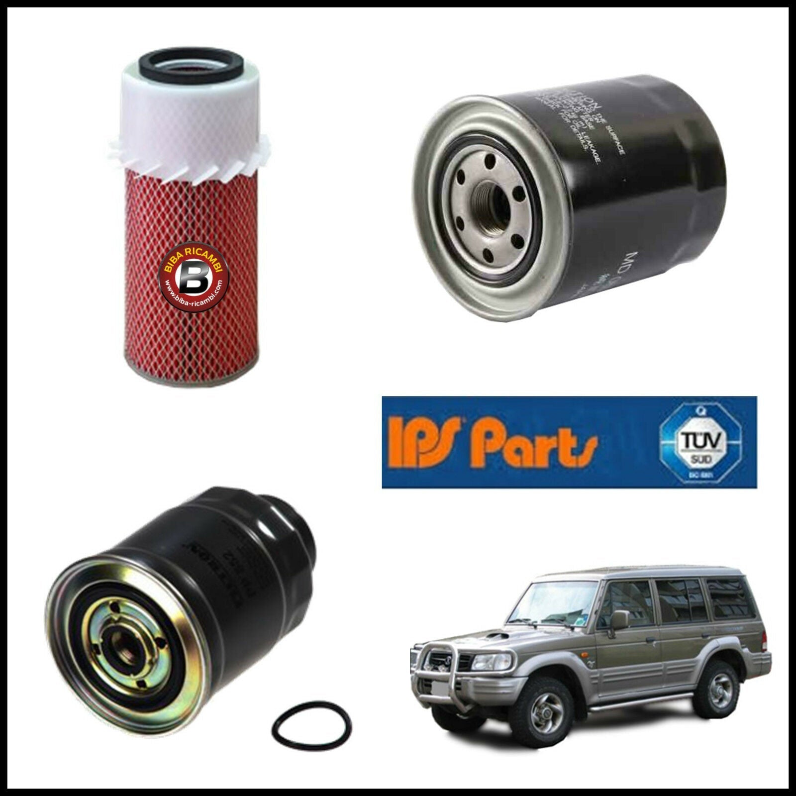 Kit Tagliando Filtri Per Hyundai Galloper 2.500 TCi-D 77kw/105cv dal 1998&gt; BIBA-RICAMBI