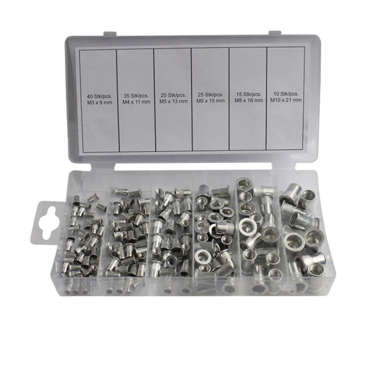 Set di 150 inserti filettati in alluminio ASTA