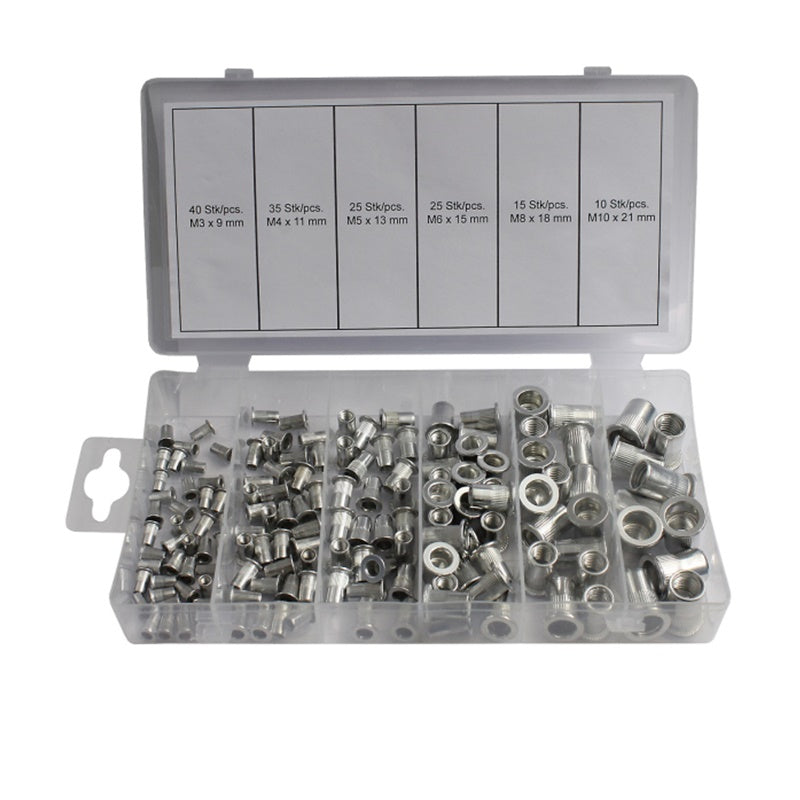 Set di 150 inserti filettati in alluminio ASTA