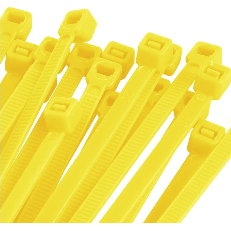 Fascette In Plastica Uso Professionale 2.5 x 100 | Colore Giallo (25Pzz) BIBA-RICAMBI