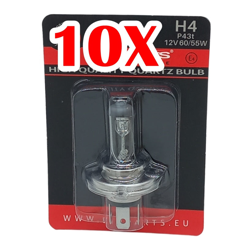 10 LAMPADE H4 12V 60/55W CLASSIC LINE BILUX (10pzz) BIBA-RICAMBI