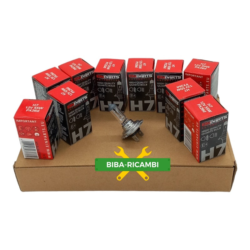 Lampadina H7 12V 55W PX26d (10 Pezzi) BIBA-RICAMBI