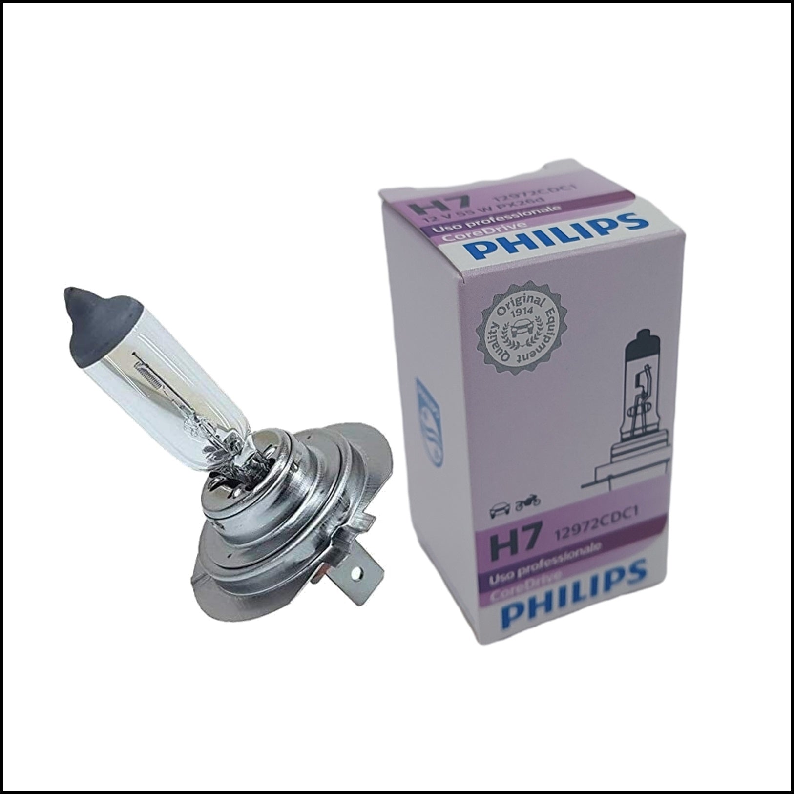 Lampadina H7 12V 55W PX26d Marca Philips Ref. 12972CDC1 BIBA-RICAMBI