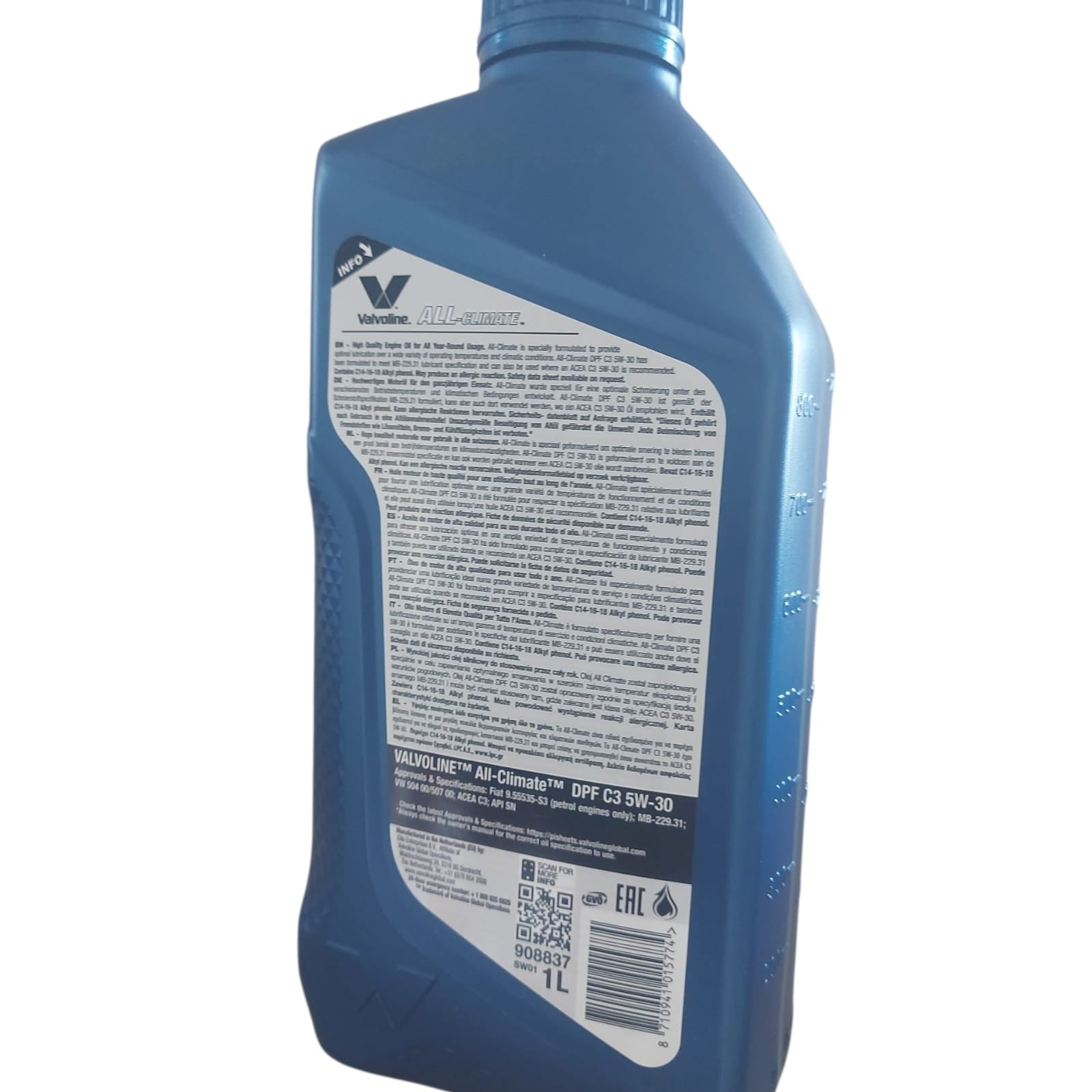 X. Valvoline Olio Motore ALL CLIMATE DPF 5W30 504.00 / 507.00 Specifico Gruppo VAG