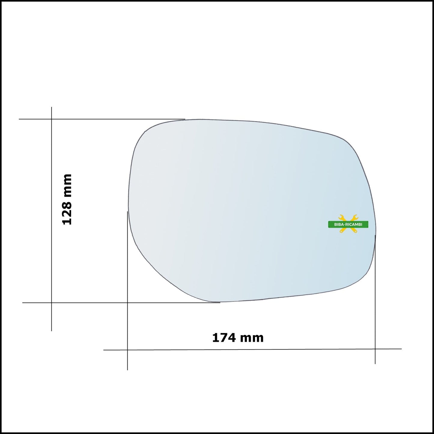 Piastra Retrovisore Asferica Termica Lato Sx-Guidatore Per Infiniti Q70 (Y51) dal 2013&gt; BIBA-RICAMBI
