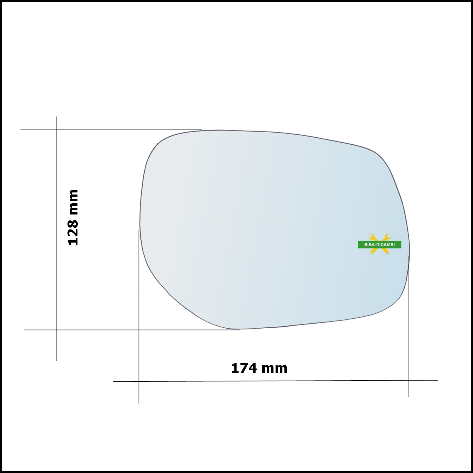 Piastra Retrovisore Asferica Termica Lato Sx-Guidatore Per Infiniti Q70 (Y51) dal 2013&gt; BIBA-RICAMBI