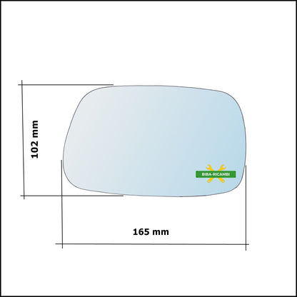 Vetro Specchio Retrovisore Asferico Lato Sx-Guidatore Per Lexus IS I (E1) dal 1999-2005 BIBA-RICAMBI