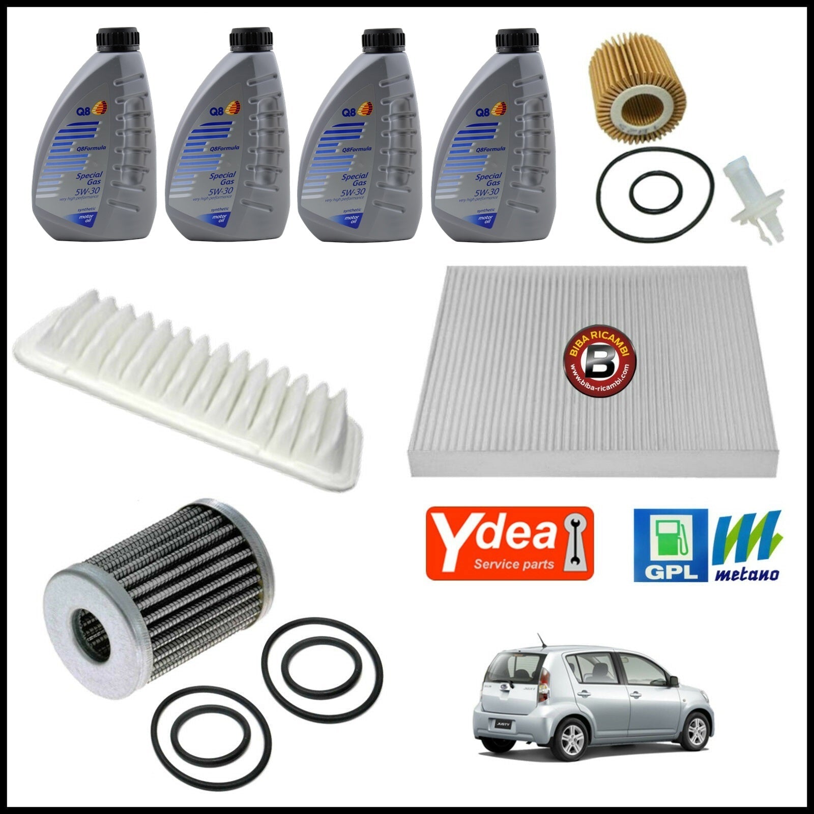 Kit Tagliando Olio | Filtri Per Subaru Justy 1.000 GPL Bi-Fuel 51kw/69cv dal 2007&gt; BIBA-RICAMBI