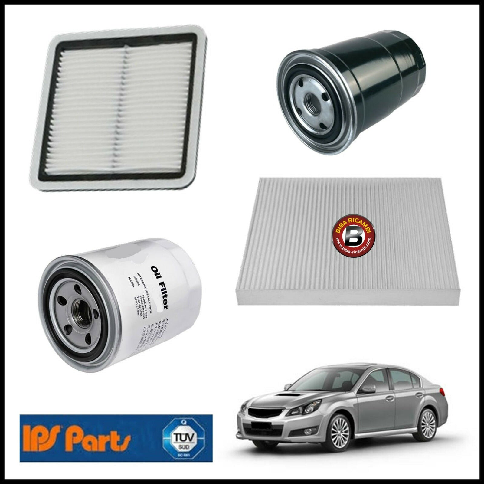 Kit Tagliando Filtri Per Subaru Legacy 2.000 D 110kw/150cv dal 2009&gt; BIBA-RICAMBI