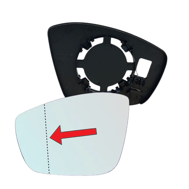 Piastra Specchio Retrovisore Asferica Lato SX-Guidatore Per Peugeot 208 I dal 2013>