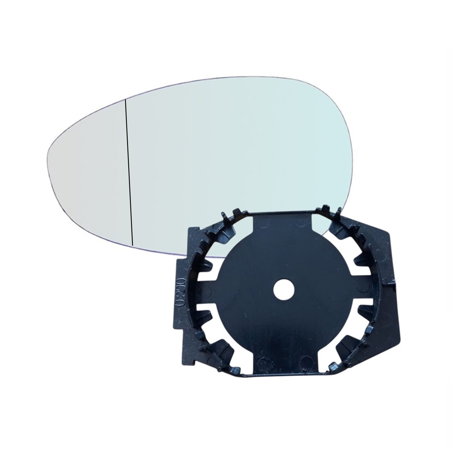 Vetro Piastra Specchio ASFERICA Lato Guidatore Per Fiat 500 II (312) dal 2007>