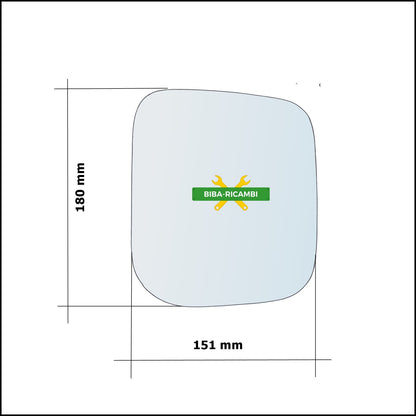 Vetro Specchio Retrovisore Lato Sx-Guidatore Per Mitsubishi Pajero Sport I (K7, K9) dal 1996&gt; BIBA-RICAMBI