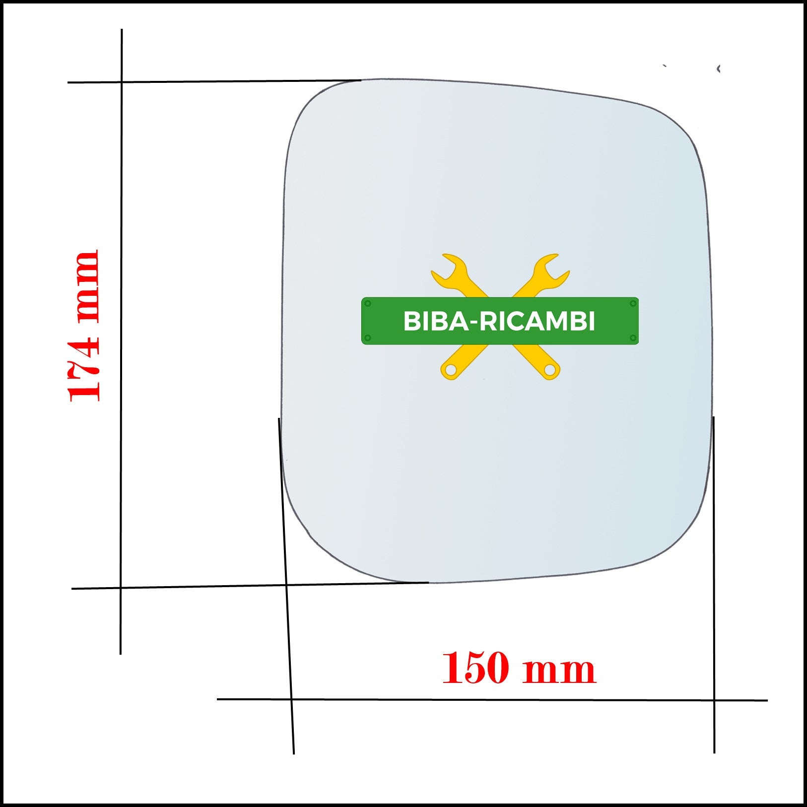 Vetro Specchio Retrovisore Lato Sx-Guidatore Per Mitsubishi Pajero II (V3_W) dal 1990-2000 BIBA-RICAMBI