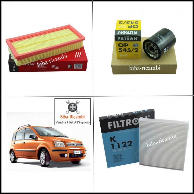 Kit Tagliando Filtri Per Fiat Panda II 1.200 44kw/60cv dal 2003&gt; BIBA-RICAMBI