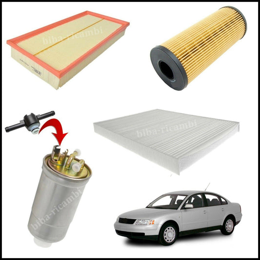 Kit Tagliando Filtri Per Volkswagen Passat (3B2) 1.900 TDI 81kw/110cv dal 1996&gt; BIBA-RICAMBI