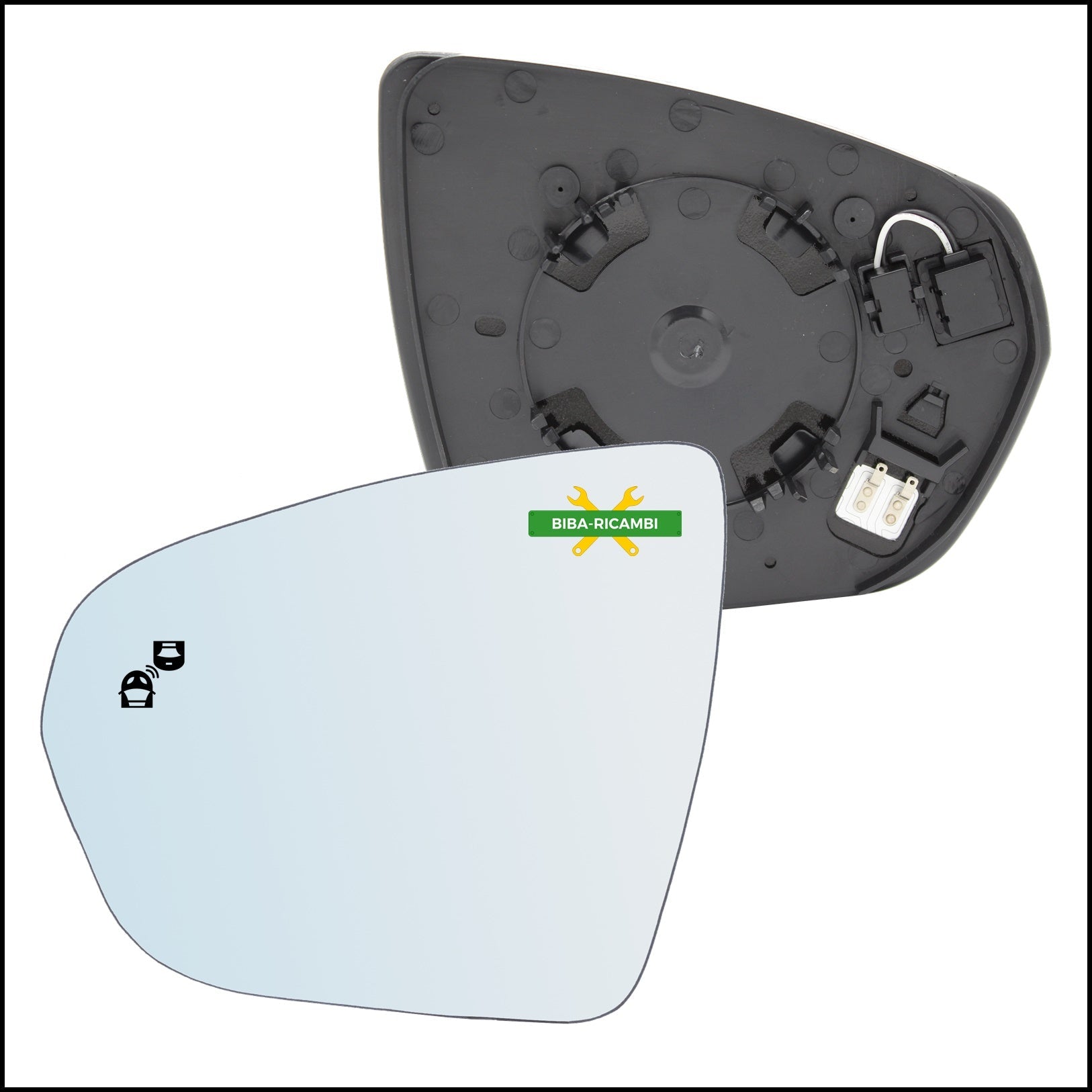 V. Specchio Retrovisore Termico Blind Spot Lato Sx-Guidatore Per Peugeot 5008 II dal 2016&gt; BIBA-RICAMBI