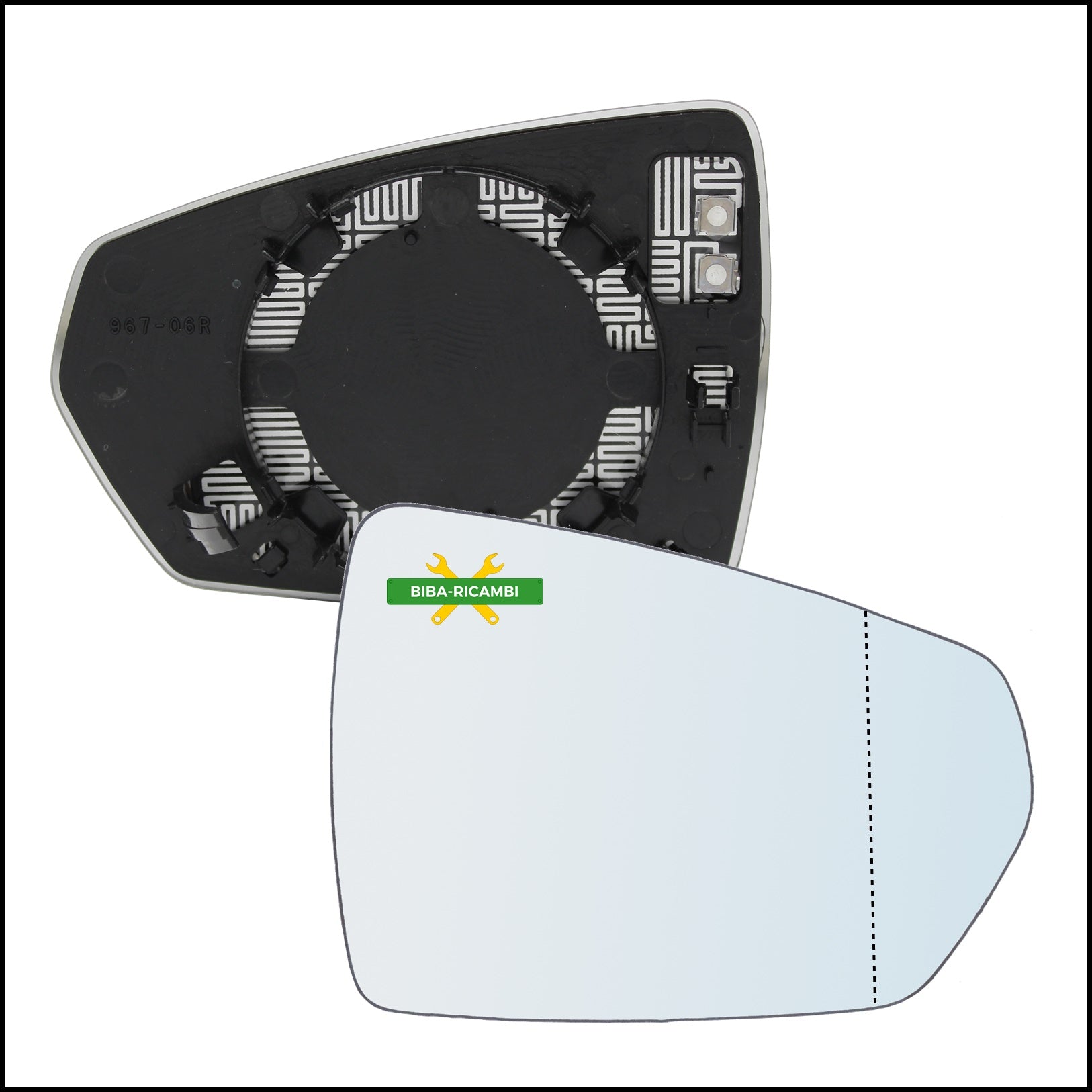 Piastra Specchio Retrovisore Asferico Termico Lato Dx-Passeggero Per Audi A1 II Sportback (GBA) dal 2018&gt; BIBA-RICAMBI