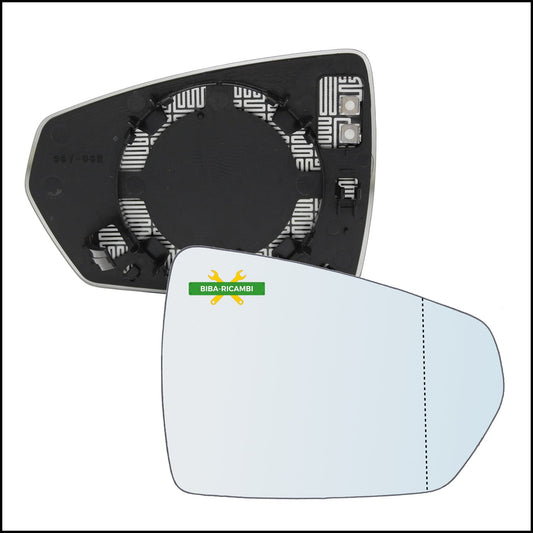 Piastra Specchio Retrovisore Asferico Termico Lato Dx-Passeggero Per Vw POLO (AW1) dal 2017&gt; BIBA-RICAMBI