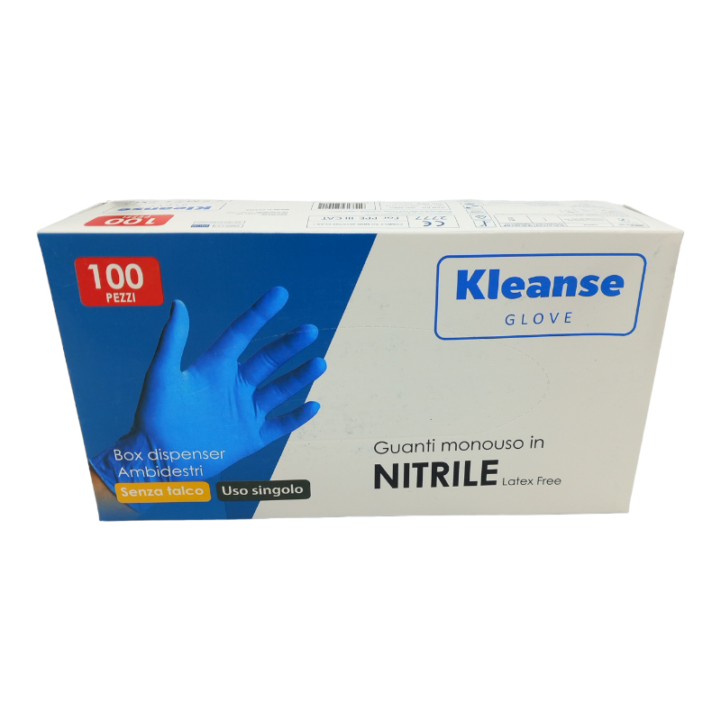 Guanti In Nitrile Marca Kleanse Blue | Monouso Misura XL (100pz) BIBA-RICAMBI