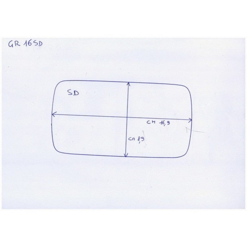 Vetro Specchietto Esterno Lato DX Compatibile Con Fiat Croma dal 1992 al 1998 BIBA-RICAMBI