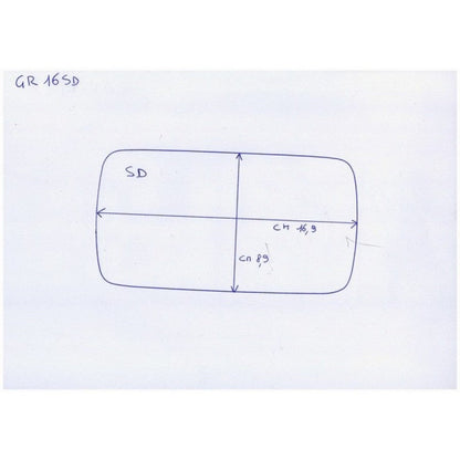 Vetro Specchietto Esterno Lato DX Compatibile Con Fiat Croma dal 1992 al 1998 BIBA-RICAMBI