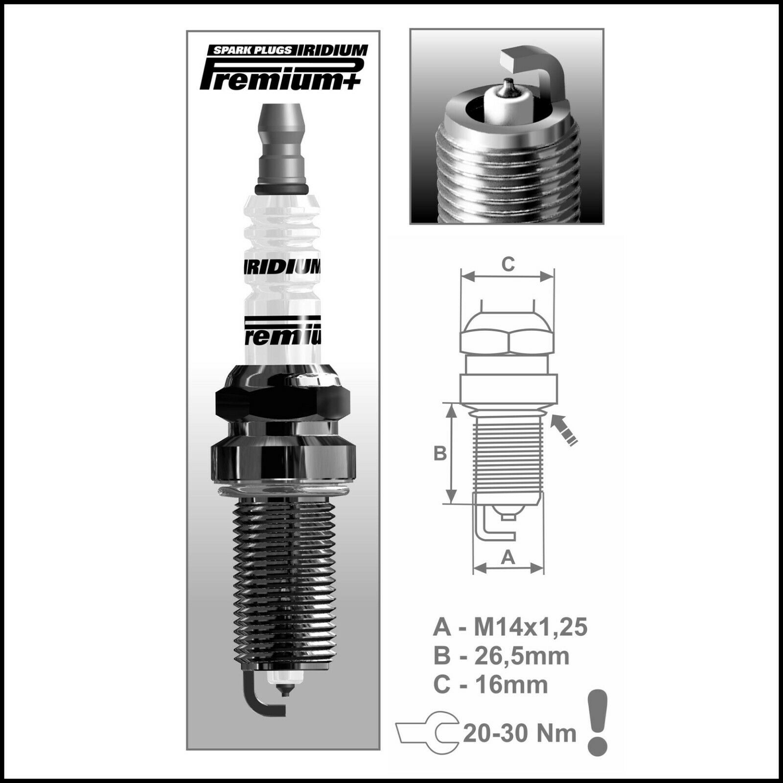 Kit 4 Candele Brisk Iridium Premium P3 Adattabile Peugeot 307 dal 2000> BIBA-RICAMBI