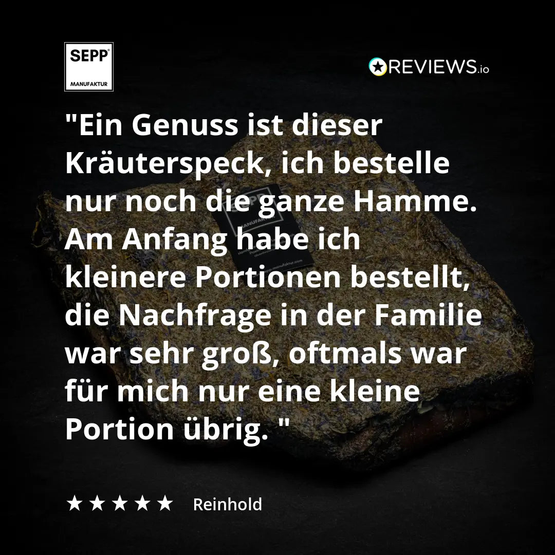 SEPP' Kräuterspeck - 'Die Ganze Hamme' - Premium - Versand kostenlos - BIBA-RICAMBI