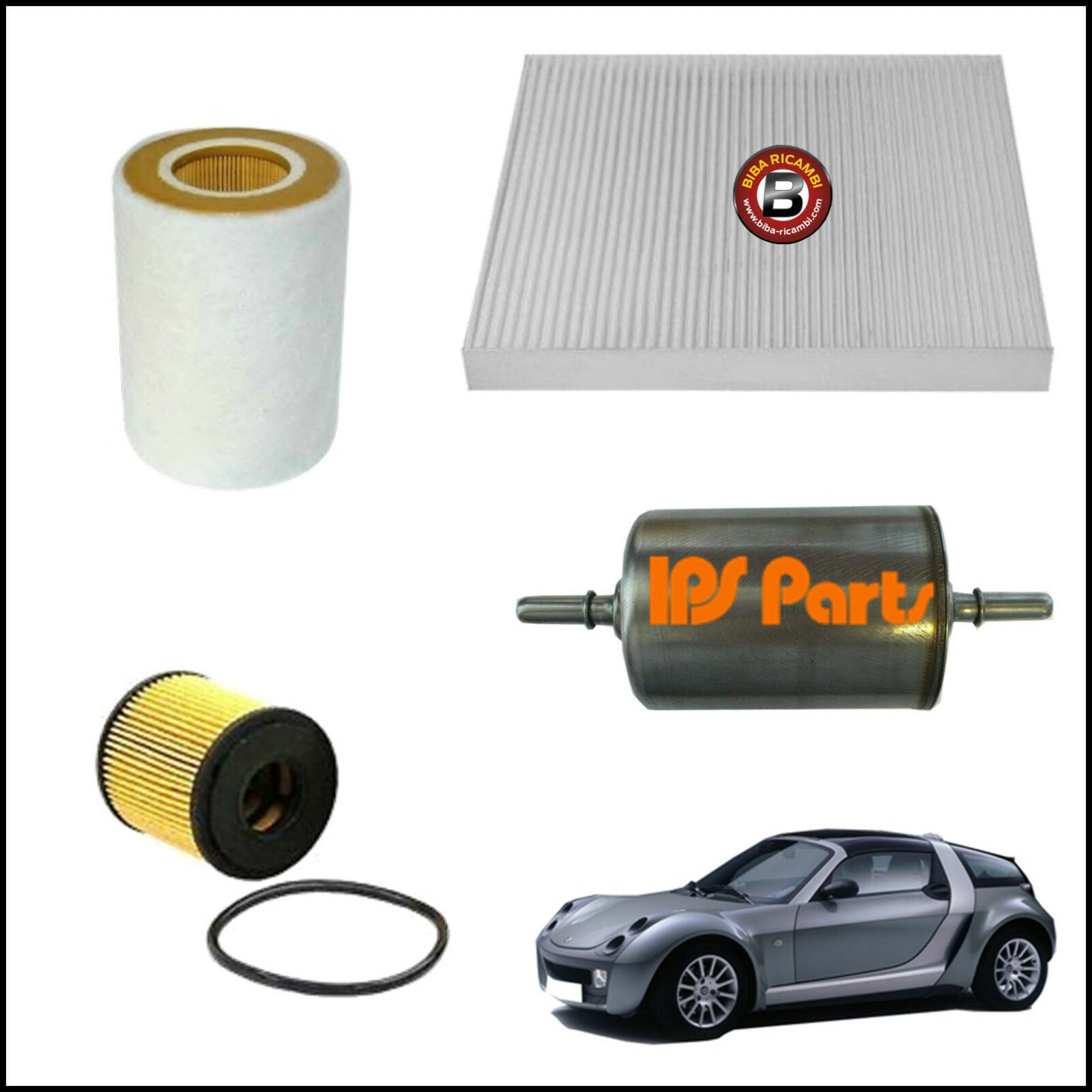 Kit Tagliando Filtri Per Smart Roadster Coupe 0.700 45kw/61cv dal 2003&gt; BIBA-RICAMBI