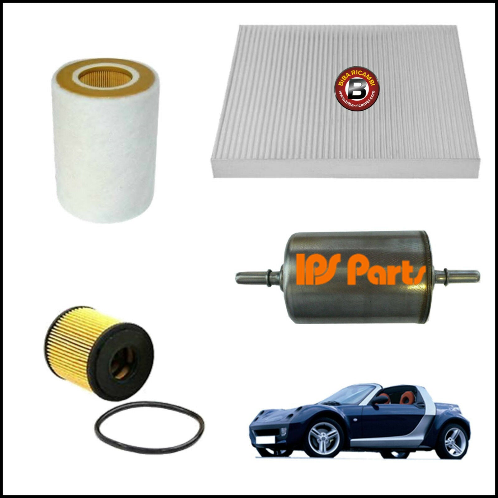 Kit Tagliando Filtri Per Smart Roadster 0.700 45kw/61cv dal 2003&gt; BIBA-RICAMBI