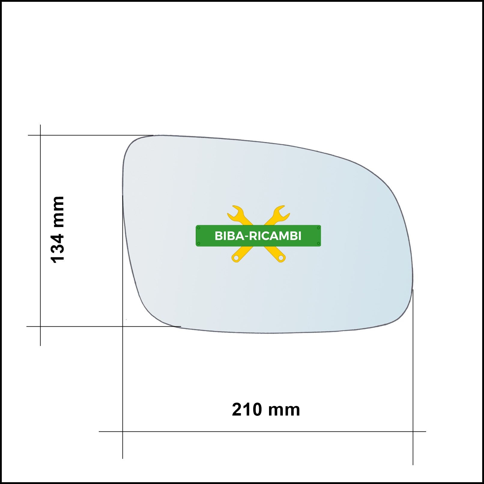 Vetro Specchio Retrovisore Cromato Asferico Lato Sx-Guidatore Per Opel Sintra (APV) dal 1996-1999 BIBA-RICAMBI