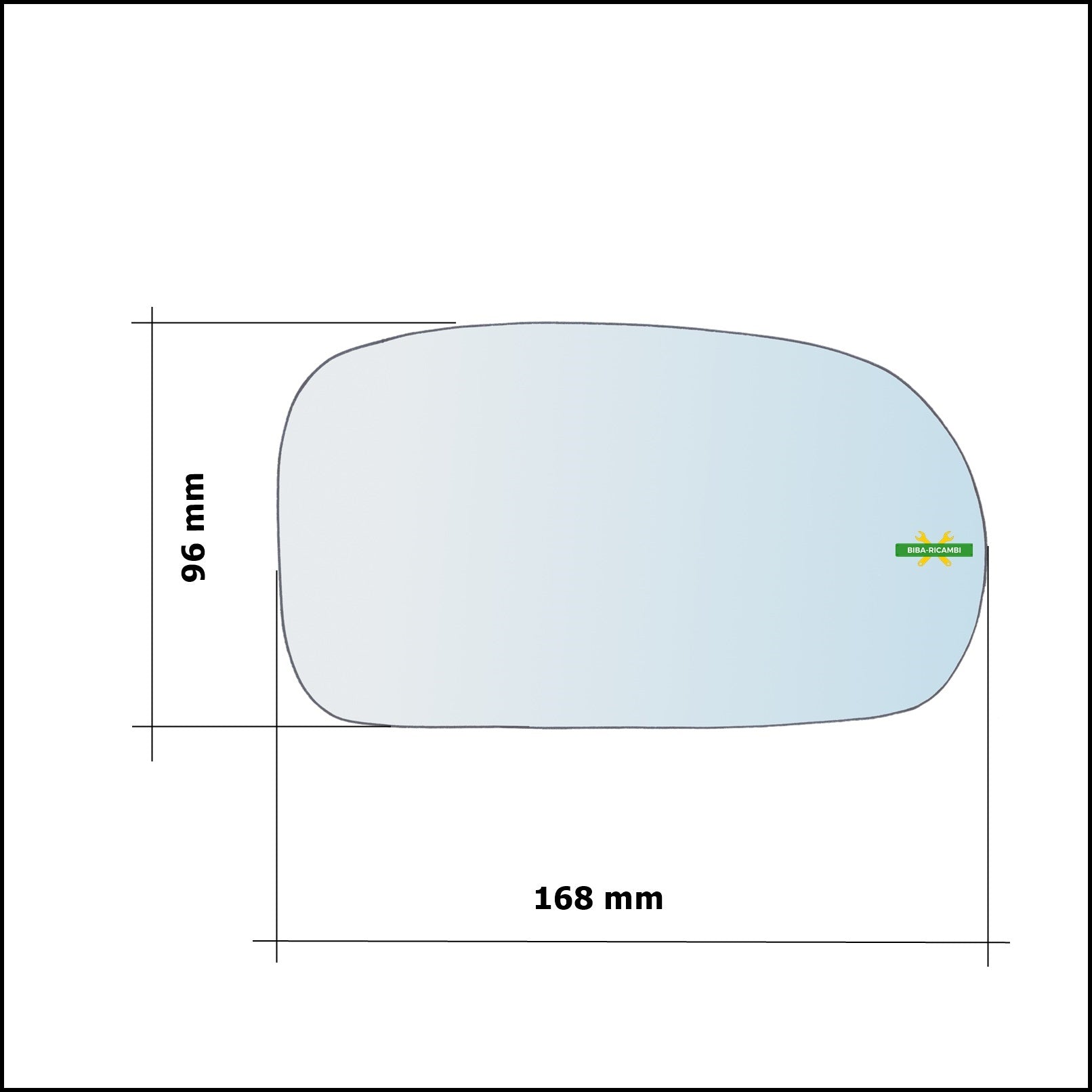 Vetro Specchio Retrovisore Cromato Asferico Lato Sx-Guidatore Per Suzuki Baleno (EG) dal 1995-2009 BIBA-RICAMBI