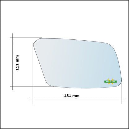 Vetro Specchio Retrovisore Cromato Asferico Lato Sx-Guidatore Per Volvo 440 (445) solo dal 1994-1997 BIBA-RICAMBI