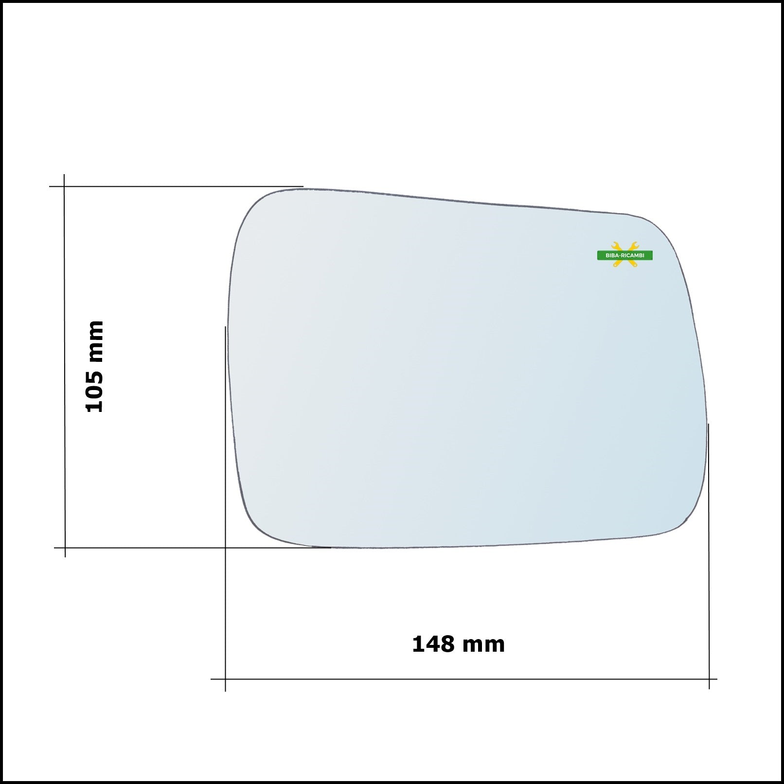 Vetro Specchio Retrovisore Cromato Lato Sx-Guidatore Per Jeep Cherokee II (XJ) dal 1994-1998 BIBA-RICAMBI