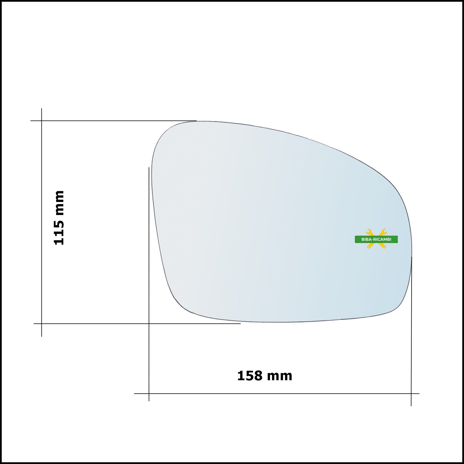 Vetro Specchio Retrovisore Cromato Asferico Lato Dx-Passeggero Per Skoda Fabia II dal 2006-2014 BIBA-RICAMBI