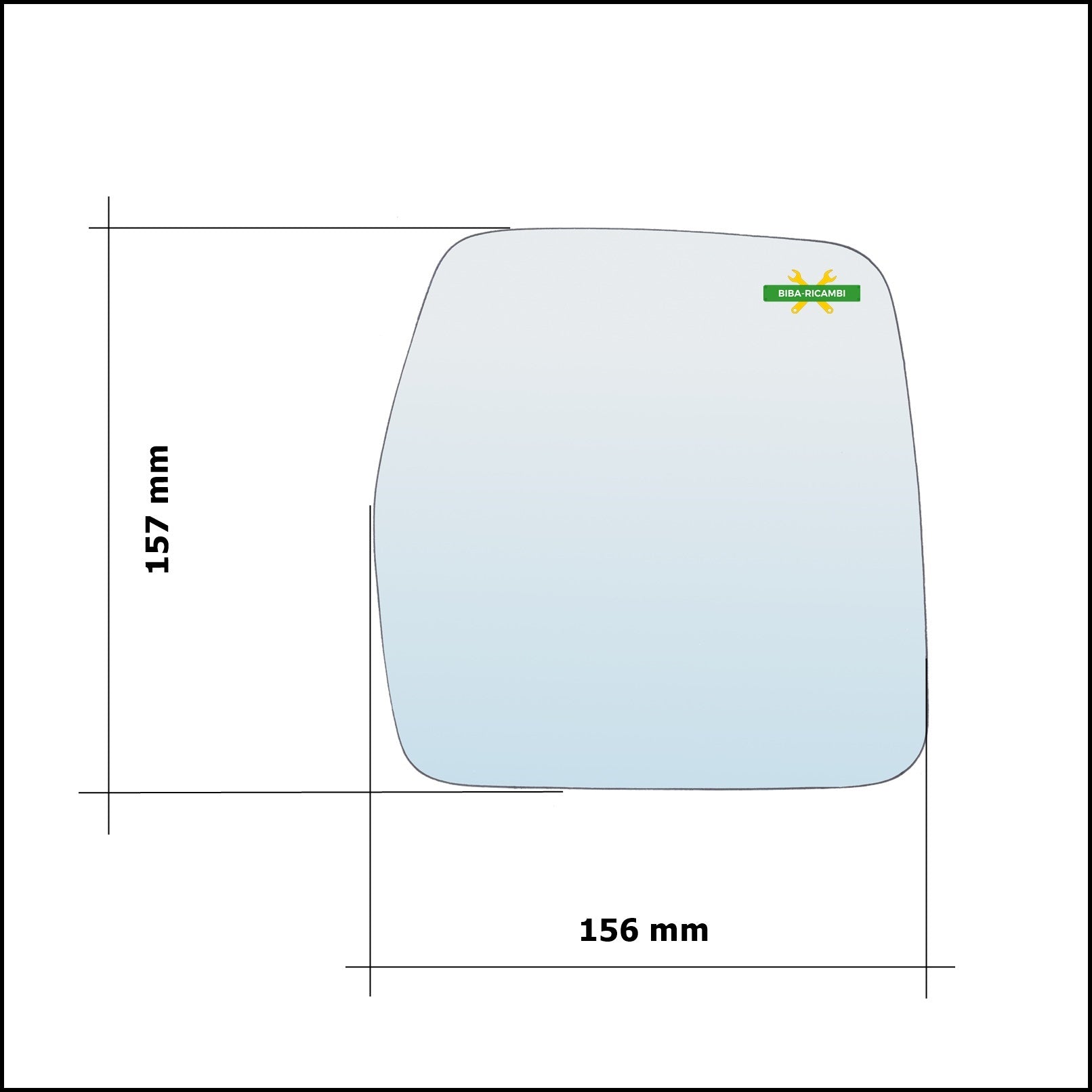 Vetro Specchio Retrovisore Cromato Asferico Lato Dx-Passeggero Per Fiat Scudo I (220) dal 1996-2006 BIBA-RICAMBI