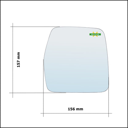 Vetro Specchio Retrovisore Cromato Lato Sx-Guidatore Per Citroen Jumpy I (U6U) dal 1994-2006 BIBA-RICAMBI