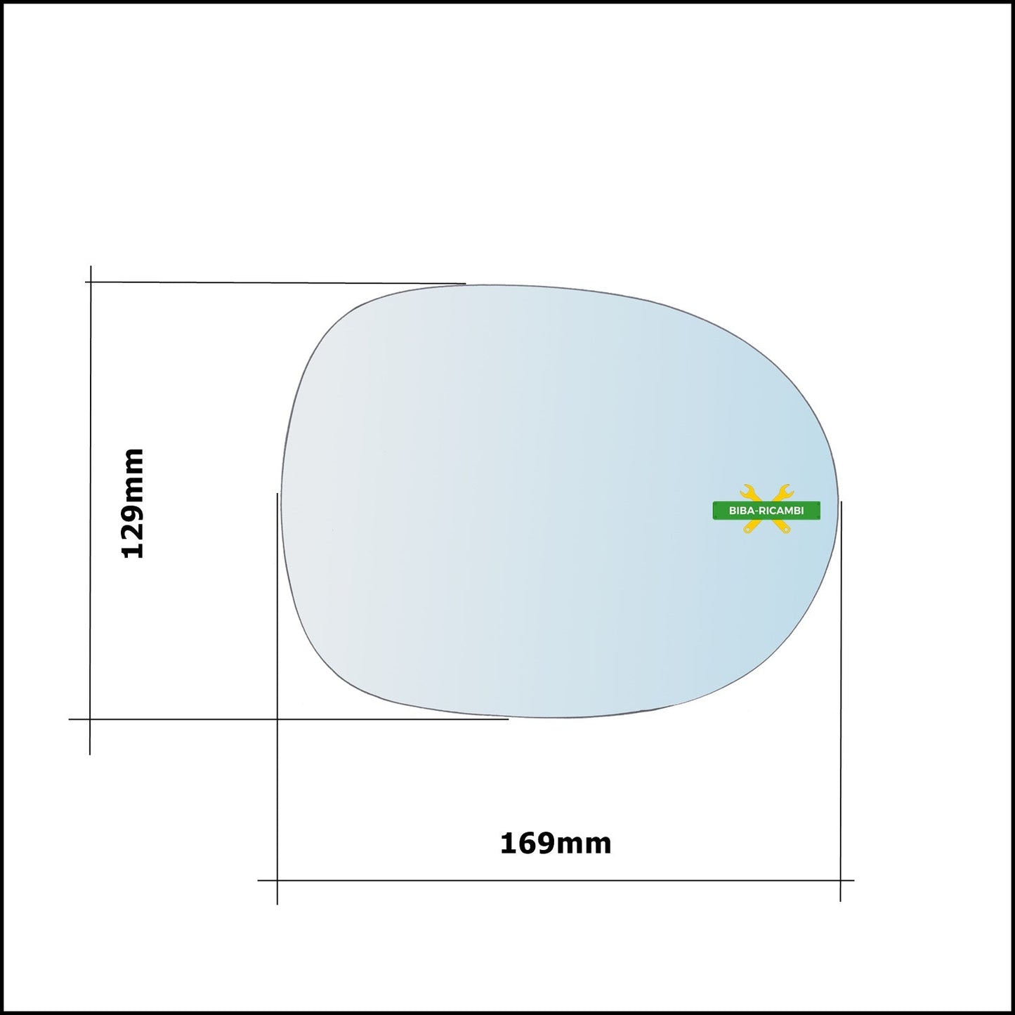 Vetro Specchio Retrovisore Cromato Lato Dx-Passeggero Per Honda Civic VIII (FN,FK) dal 2005-2011 BIBA-RICAMBI
