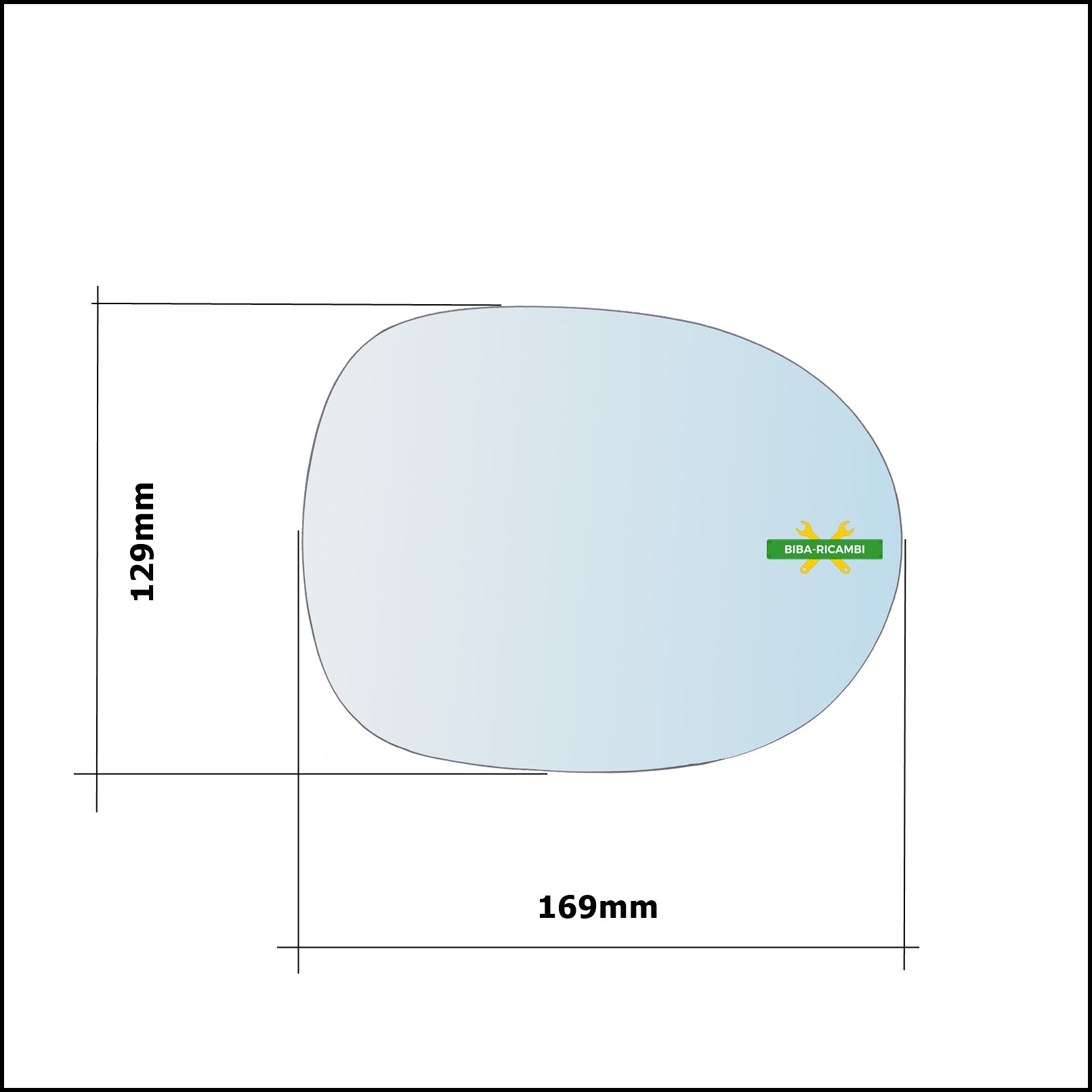 Vetro Specchio Retrovisore Cromato Lato Dx-Passeggero Per Honda Civic VIII (FN,FK) dal 2005-2011 BIBA-RICAMBI