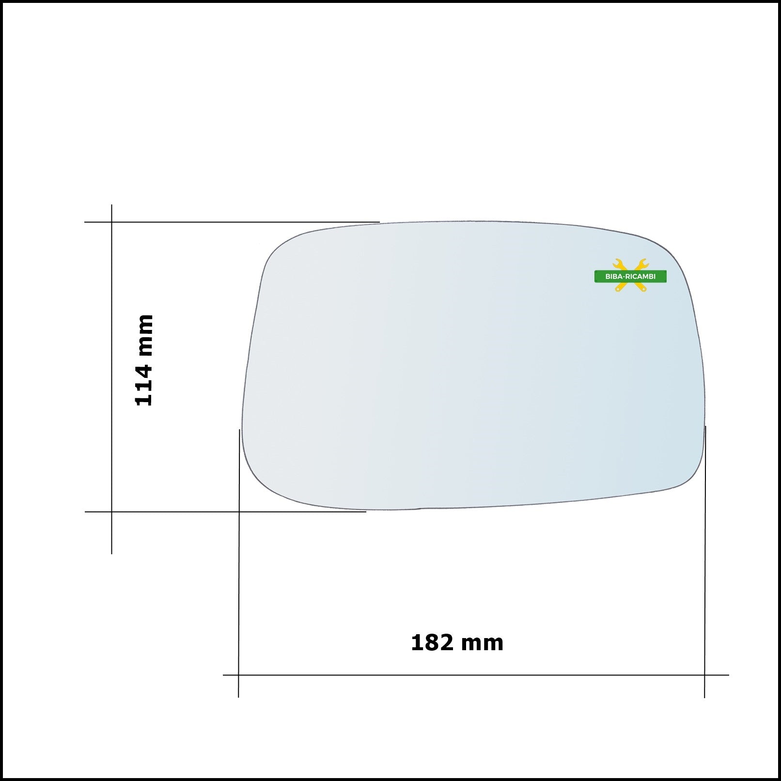 Vetro Specchio Retrovisore Cromato Asferico Lato Sx-Guidatore Per Lancia Phedra (179) dal 2002-2010 BIBA-RICAMBI