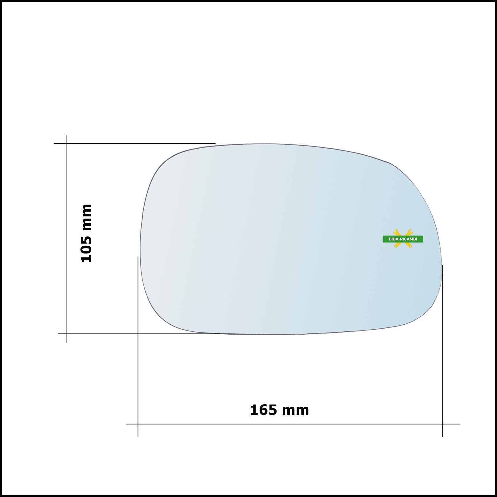 Vetro Specchio Retrovisore Cromato Asferico Lato Dx-Passeggero Per Bmw Z3 (E36) dal 1995-2003 BIBA-RICAMBI