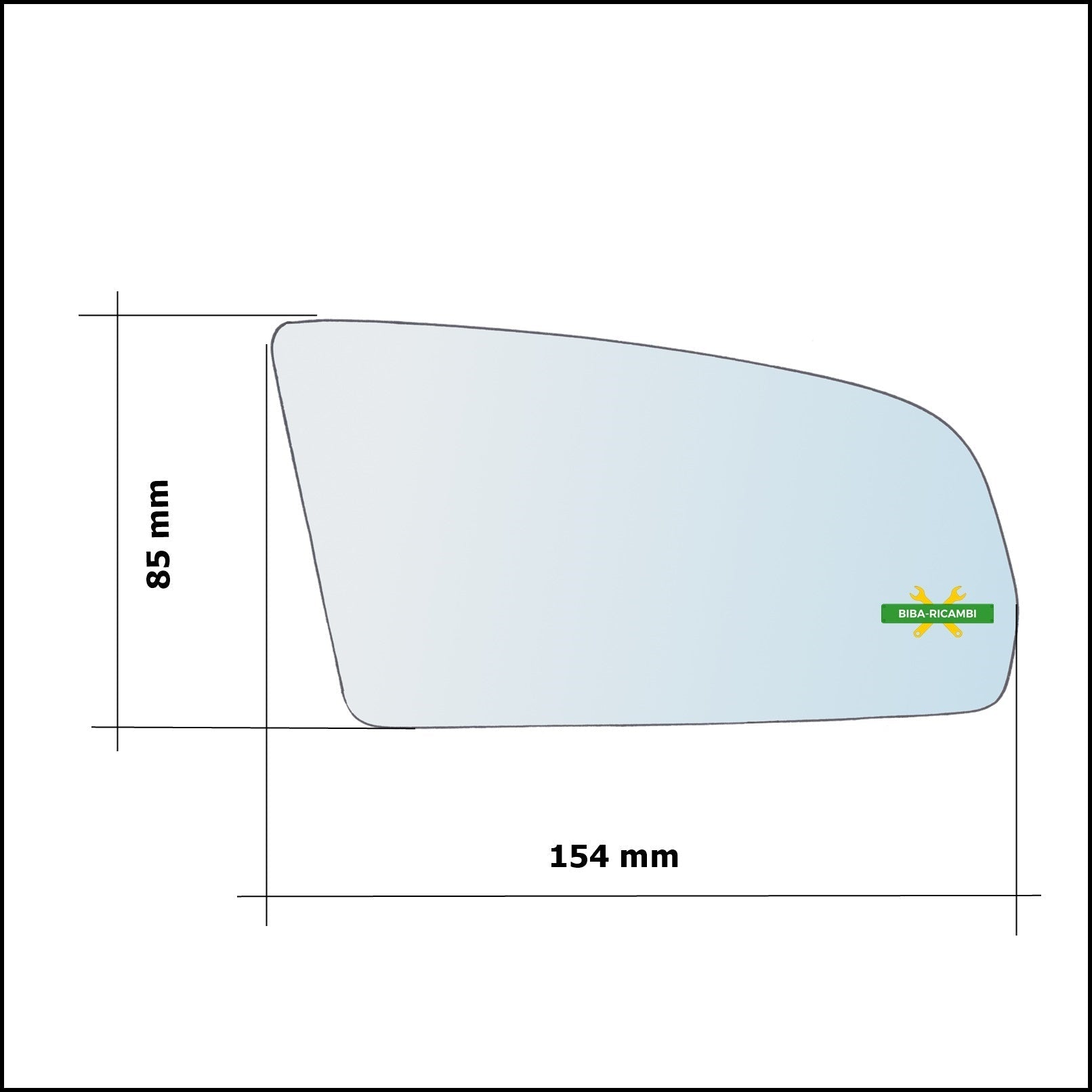 Vetro Specchio Retrovisore Cromato Asferico Lato Sx-Guidatore Per Aixam dal 2012-2016 BIBA-RICAMBI