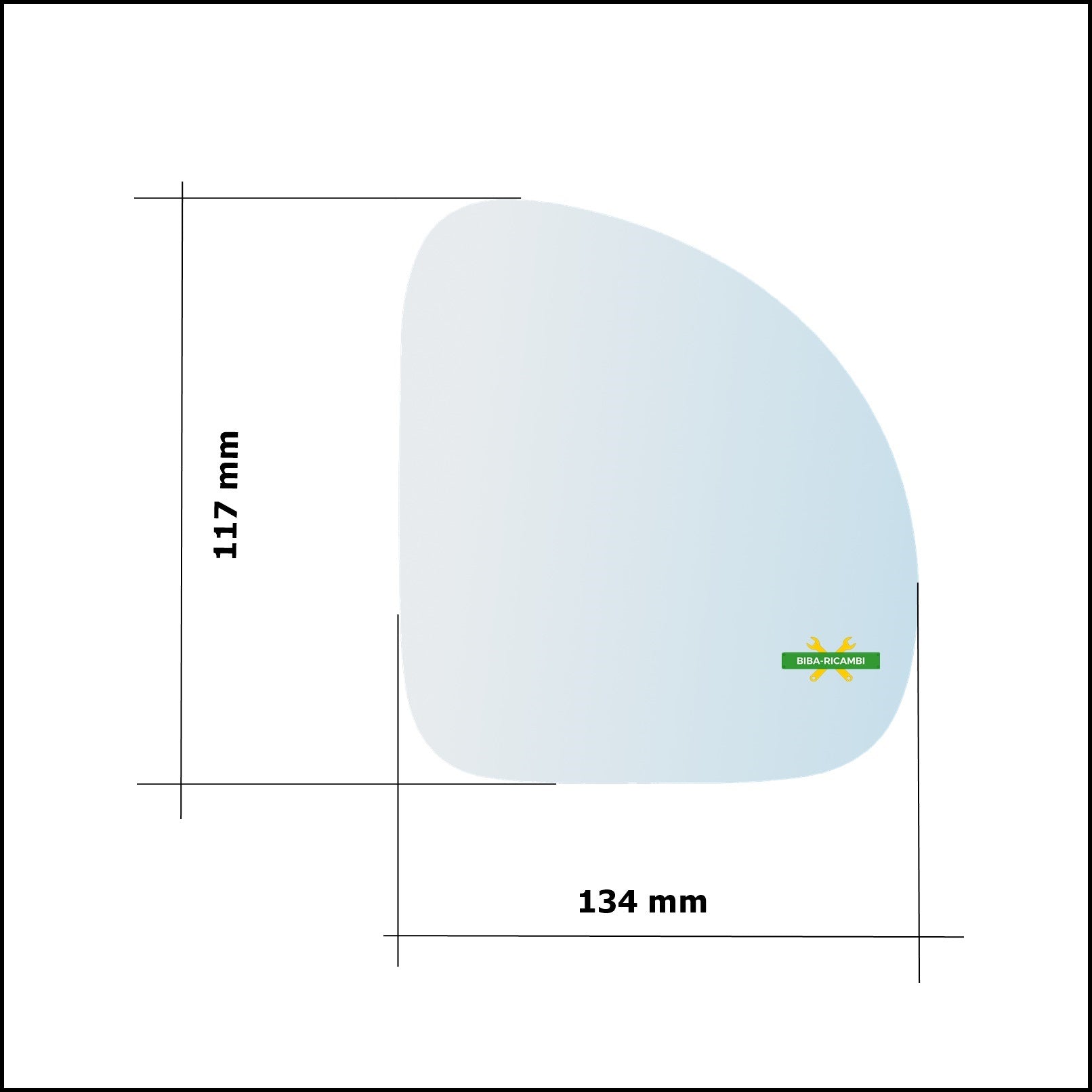 Vetro Specchio Retrovisore Cromato Asferico Lato Dx-Passeggero Per Fiat Multipla (186) dal 1999-2010 BIBA-RICAMBI