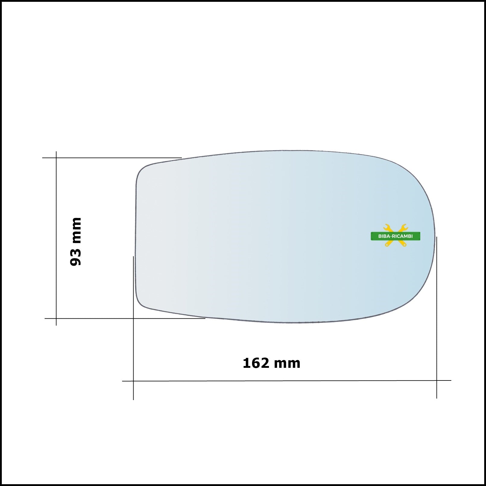 Vetro Specchio Retrovisore Cromato Asferico Lato Dx-Passeggero Per Fiat Punto II (188) solo dal 1999-2006 BIBA-RICAMBI