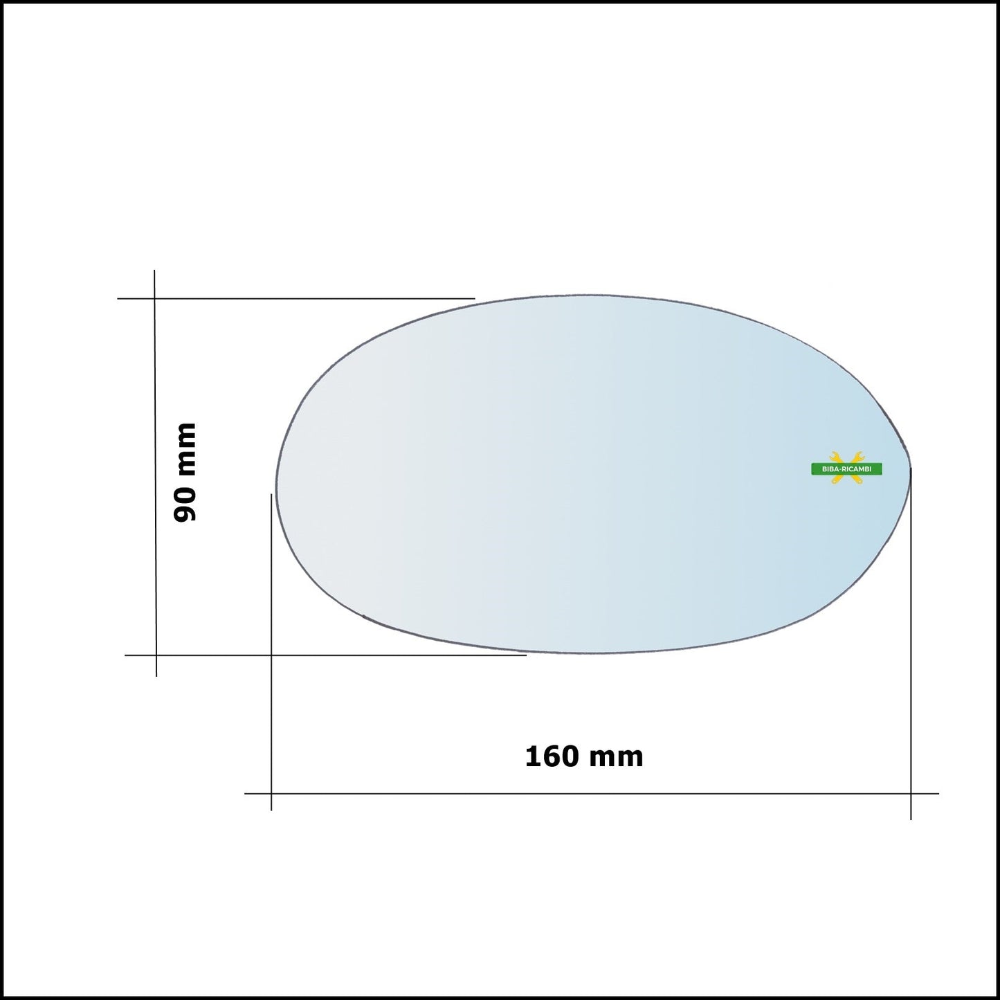 Vetro Specchio Retrovisore Cromato Asferico Lato Dx-Passeggero Per Lancia Y (840) dal 1995-2003 BIBA-RICAMBI