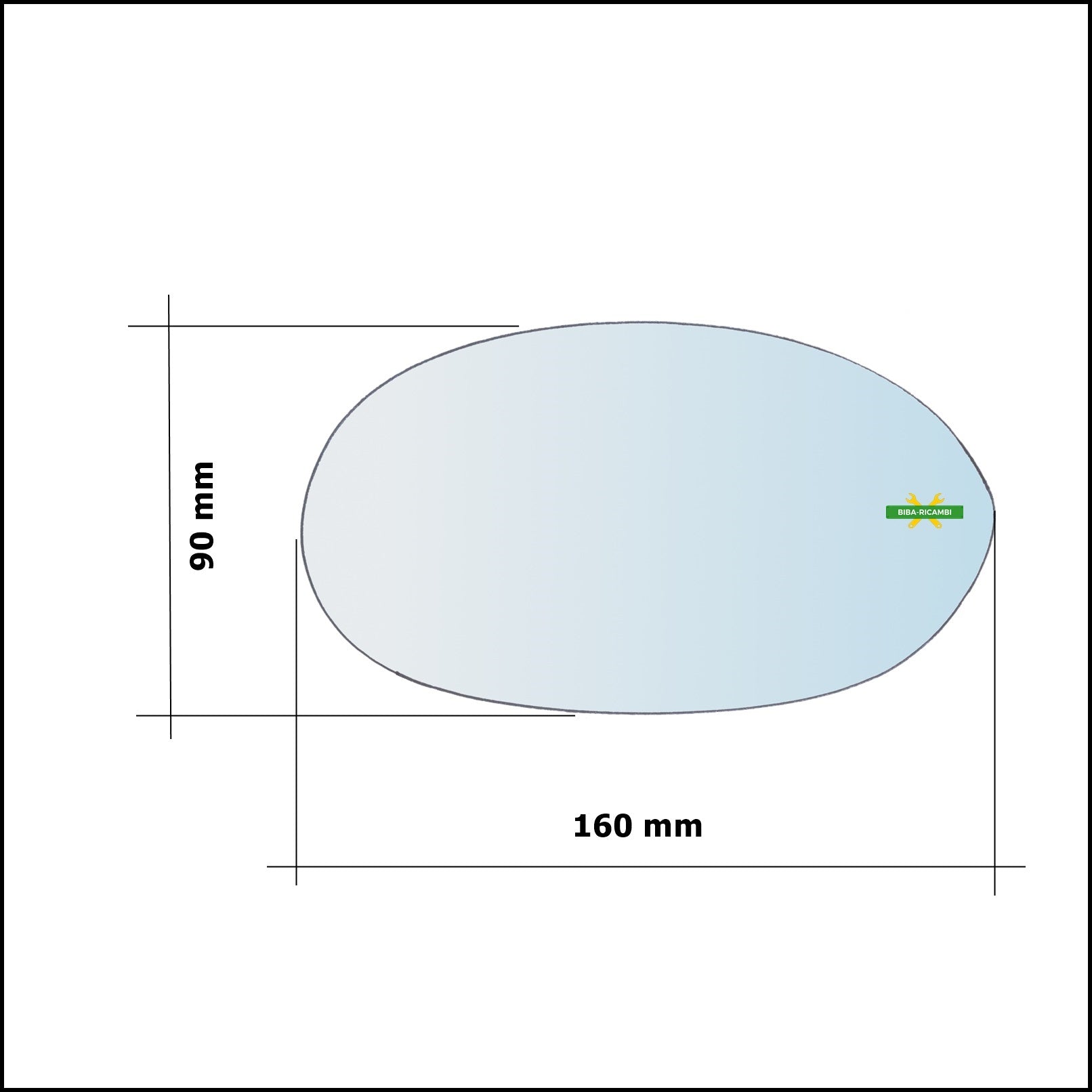 Vetro Specchio Retrovisore Cromato Asferico Lato Dx-Passeggero Per Lancia Y (840) dal 1995-2003 BIBA-RICAMBI